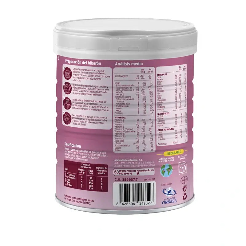 Blemil 1 Confort Evolution, embalagem 4x800 g