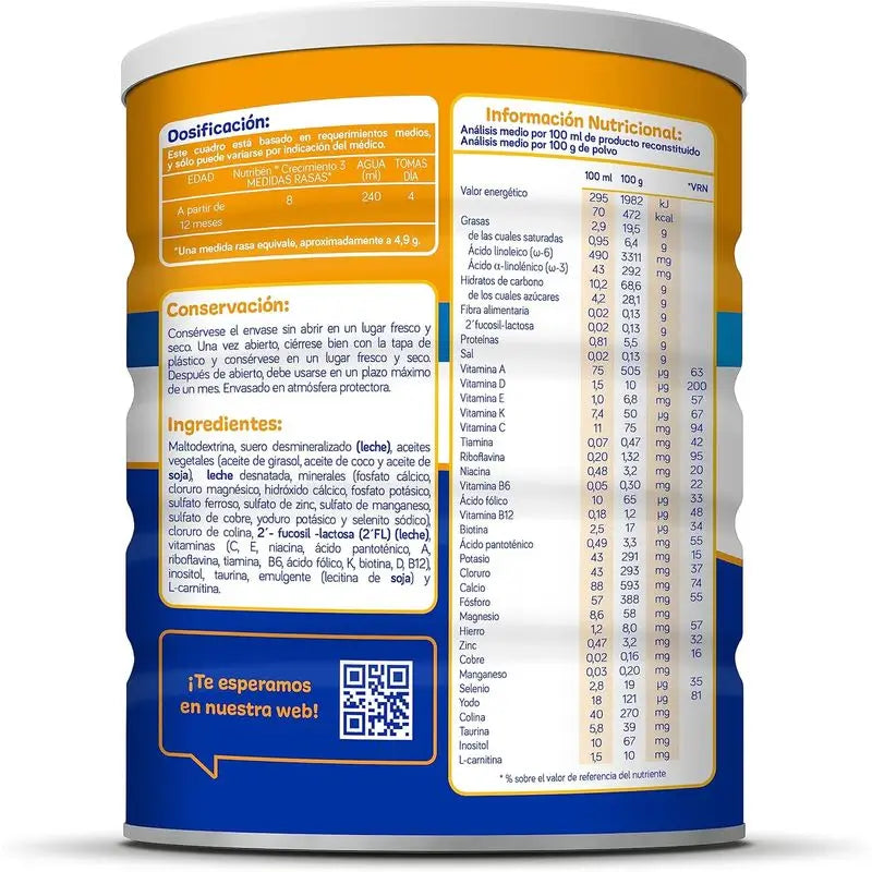Nutribén Growth Pro+ 3 Leite, 6 X 800 gramas