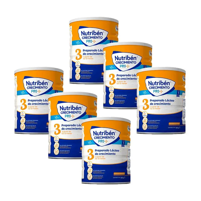 Nutribén Growth Pro+ 3 Leite, 6 X 800 gramas