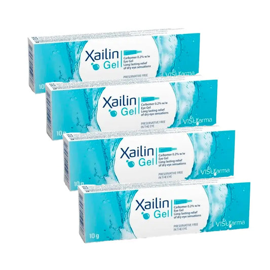 XAILIN Gel para a secura ocular, embalagem de 4 x 10 g