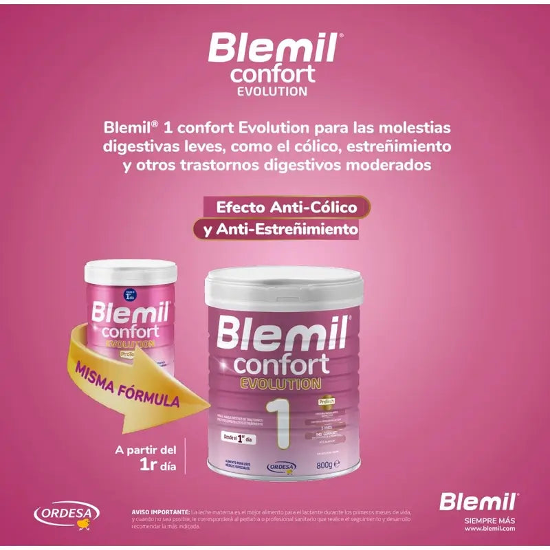 Blemil 1 Comfort Evolution, embalagem 8x800g