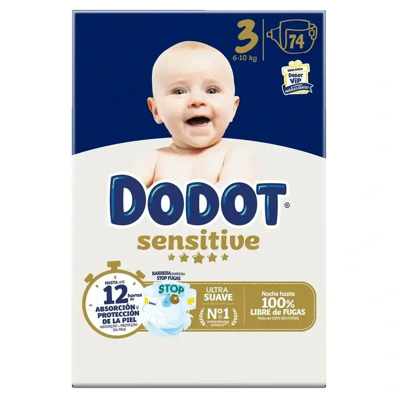 Dodot Sensitive Tamanho 3, 148 fraldas