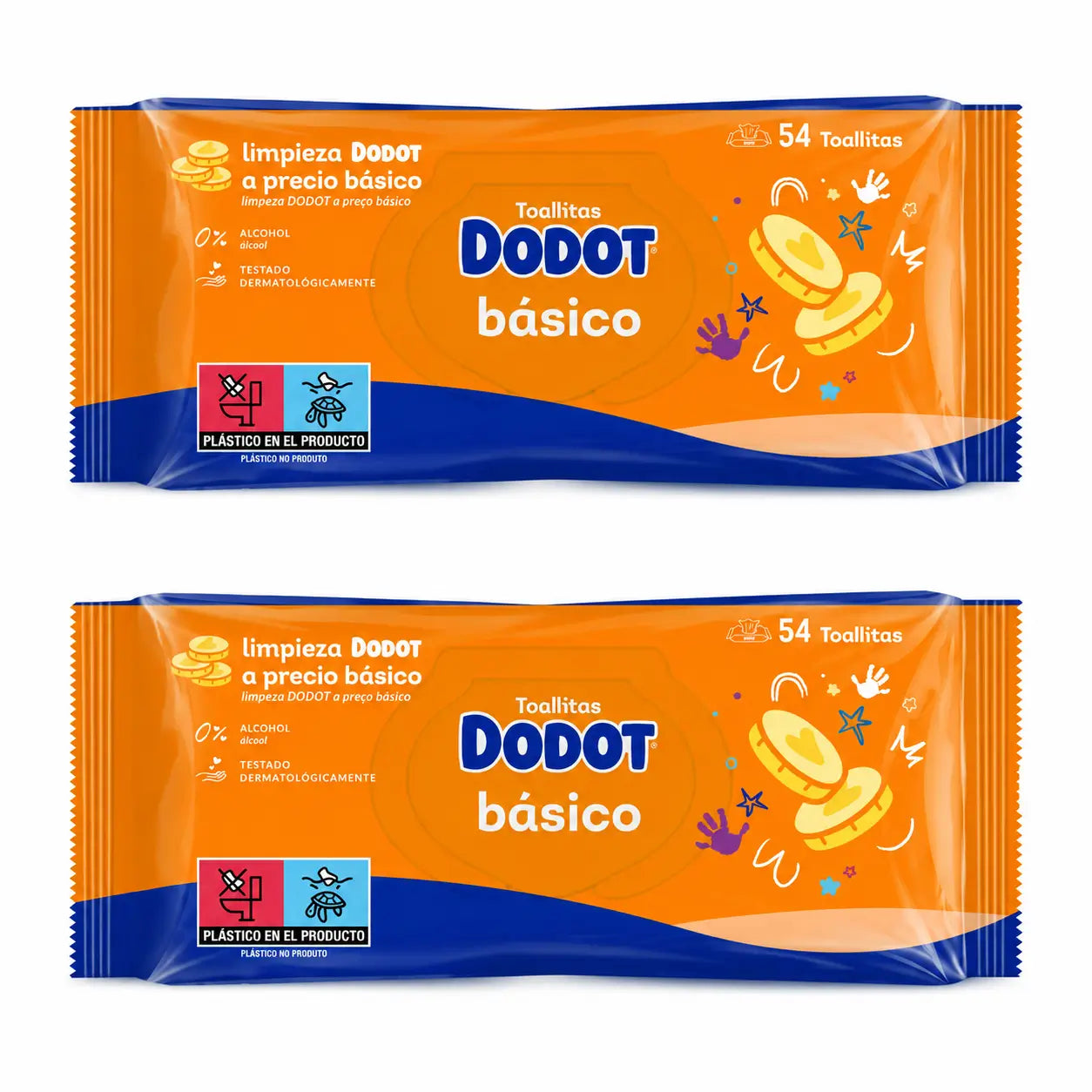 Toalhetes Dodot Basic, 2 x 54 (108 unidades)
