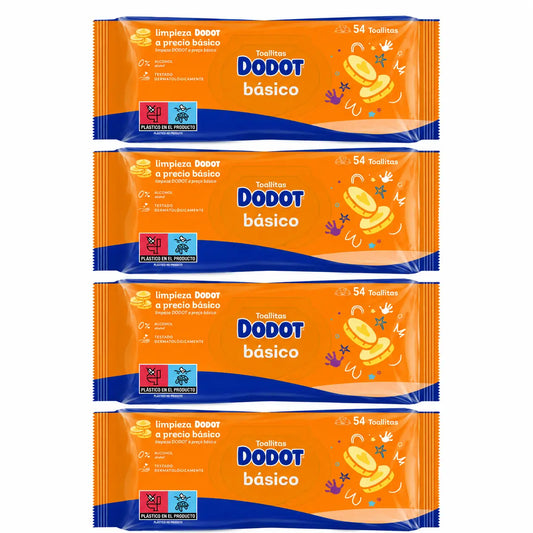 Toalhetes Dodot Basic, 4 x 54 (216 unidades)