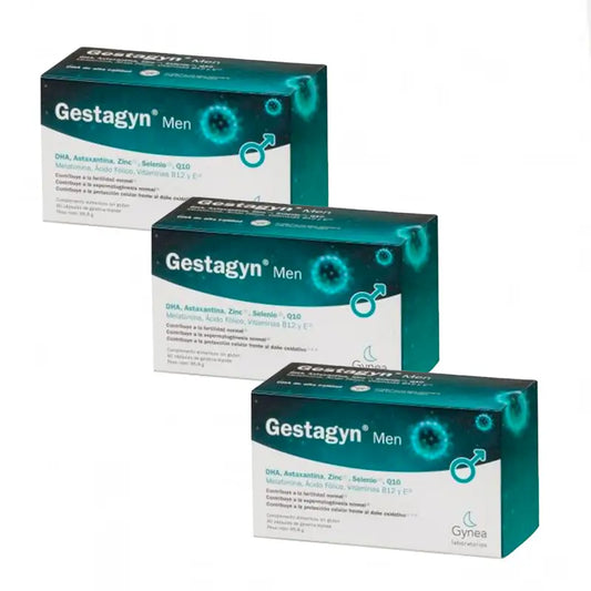 Gestagyn Men cápsulas de gelatina mole, embalagem com 3x60 cápsulas