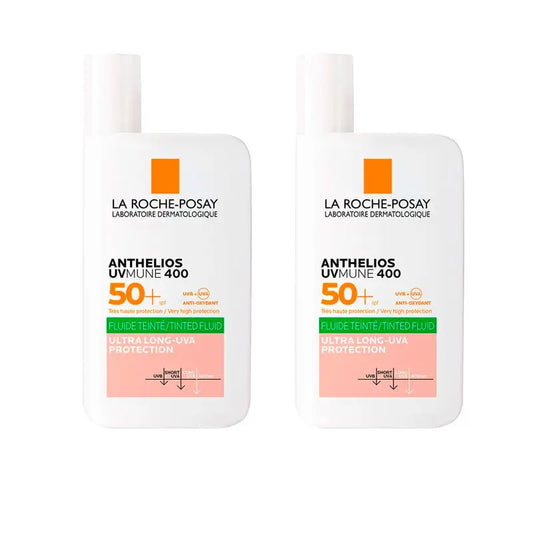 La Roche Posay Anthelios Uv-Mune 400 Fluido Invisível Controlo de Óleo Spf50+ Com Cor, 2x50 ml