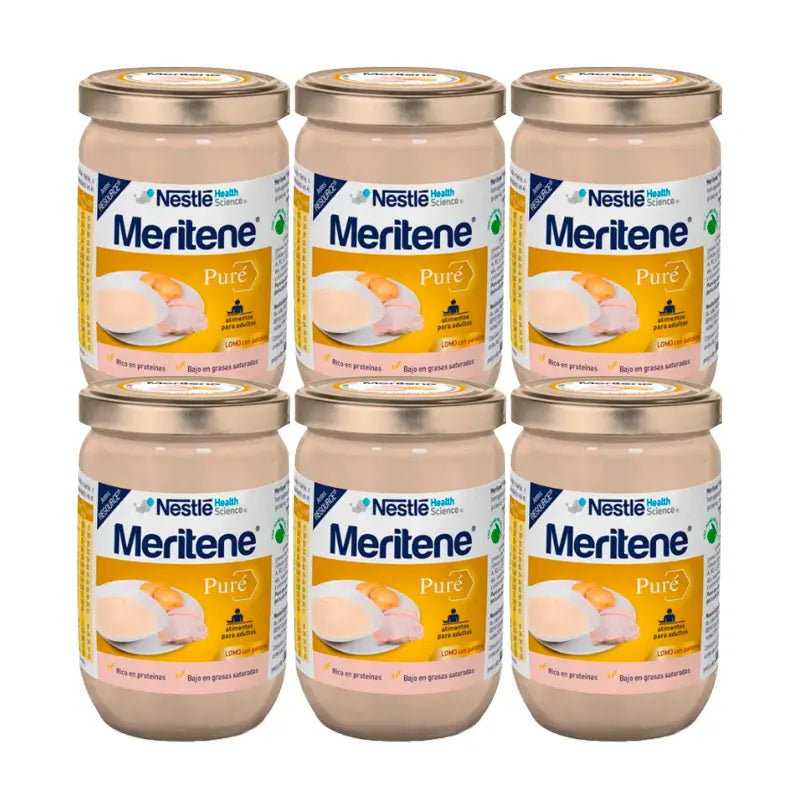 Meritene Puré de Lombo de Porco com Batatas, Embalagem 6x300 g