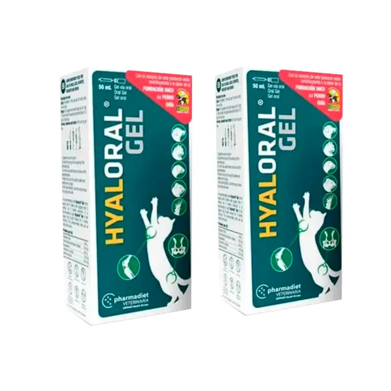 Pharmadiet Hyaloral Gel para Cachorros e Gatos, Embalagem 2 x 50 ml