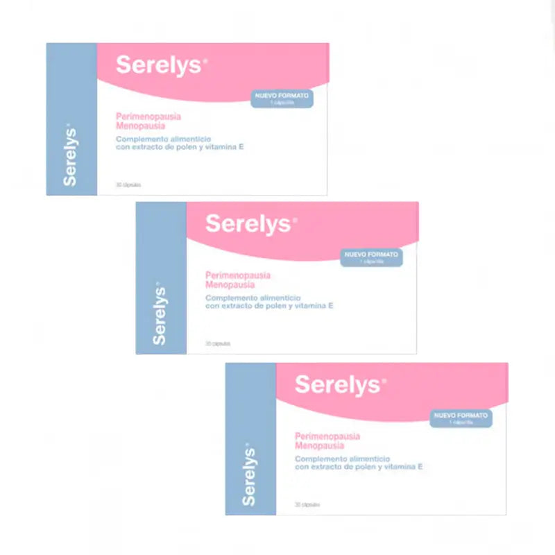 Serelys Perimenopausa Menopausa, Embalagem 3 x 30 Cápsulas