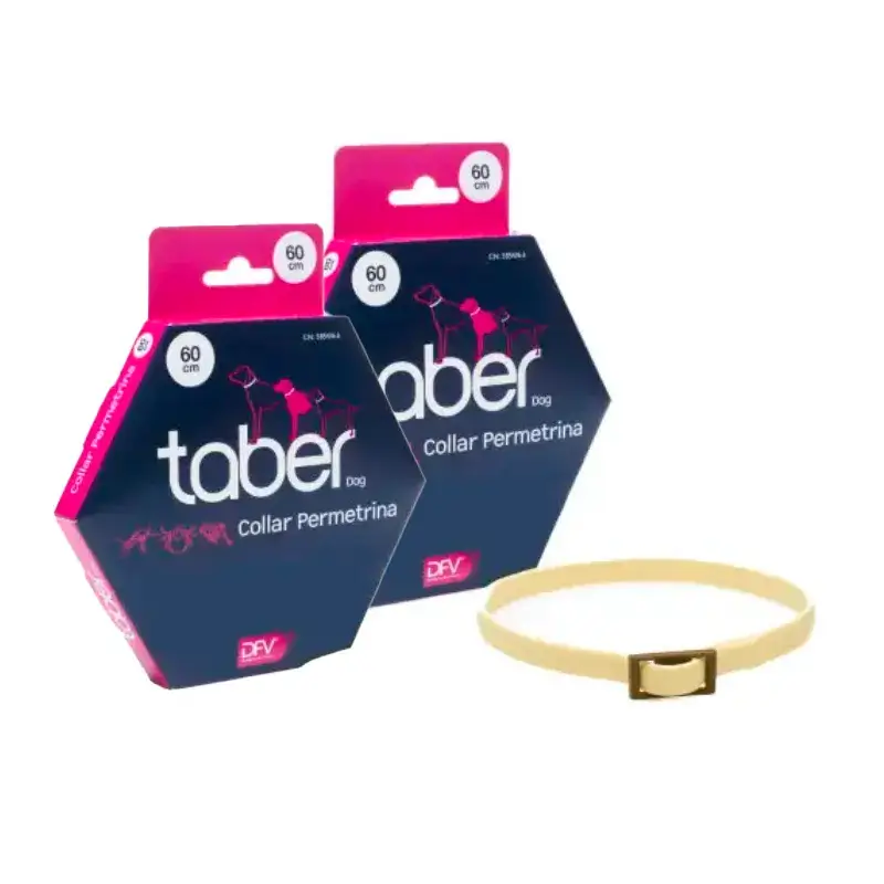 Coleira Taberdog Permethrin, embalagem 2 x 60Cm