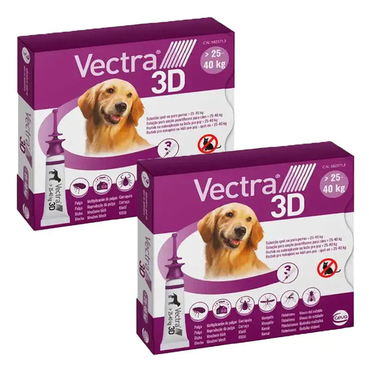 Vectra 3D Cão 25-40 kg, Embalagem 2 x 3 pipetas