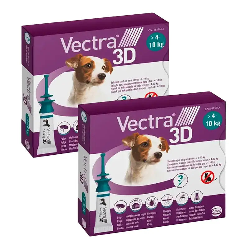 Vectra 3D Cão 4-10 kg, Embalagem 2 X 3 Pipetas