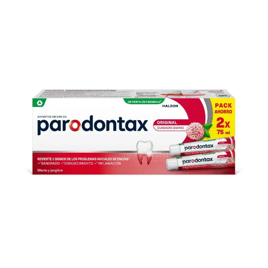 Parodontax Original Pasta de dentes à base de plantas para o cuidado das gengivas, 2x75ml