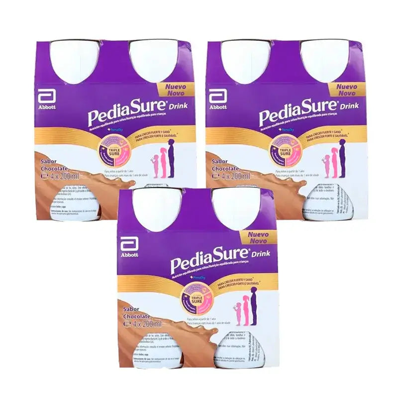 Pediasure Bebida Chocolate Crianças, 4 frascos x 220 ml Embalagem 3
