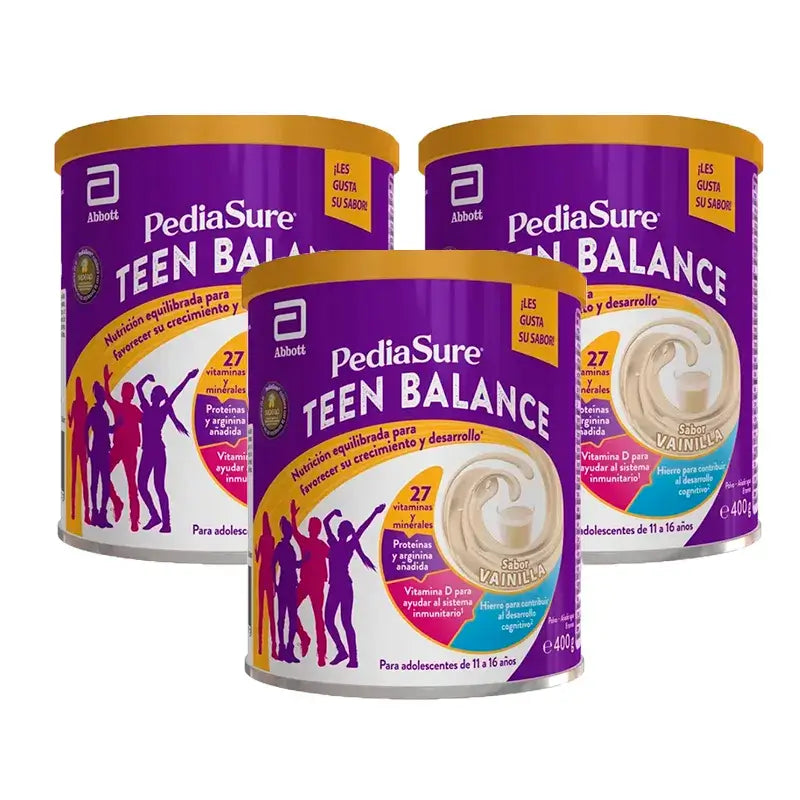 Pediasure Teen Balance Baunilha para adolescentes, 3x400g