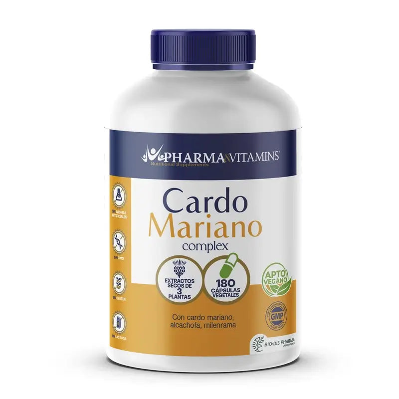 Pharma & Vitamins Cardo mariano (Complexo) 180 Cápsulas vegetais.