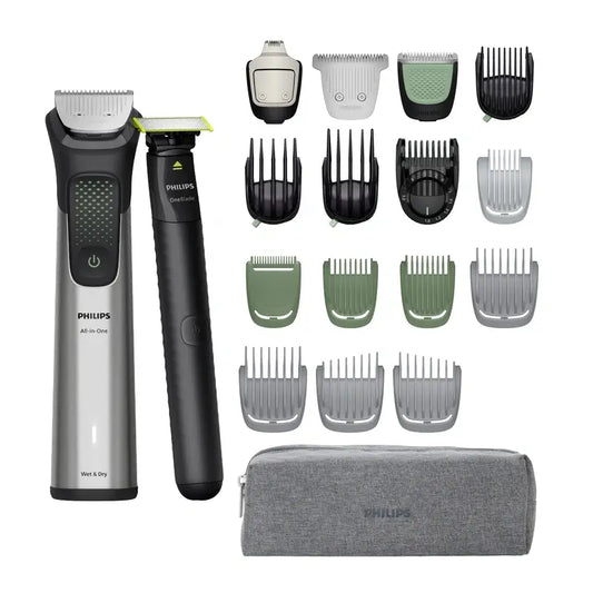 Aparador multifunções Philips Série 9000 Aparador de pêlos 20 em 1 Conjunto multi-costura