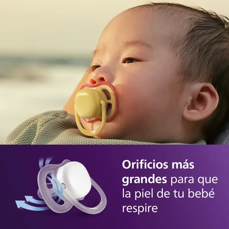 Philips Avent 2 chupetas ultra air colours of nature 0-6m neutro