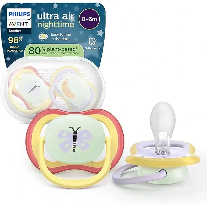 Chupetas de noite Philips Avent 2 ultra air 0-6m bebé menina