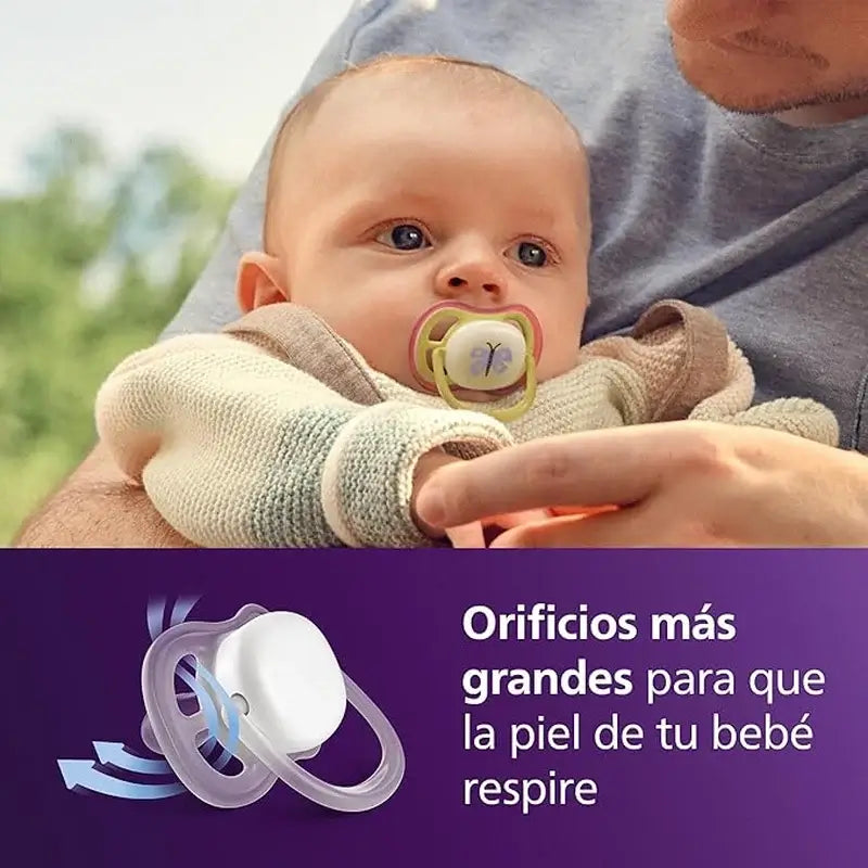 Chupetas de noite Philips Avent 2 ultra air 0-6m bebé menina