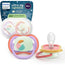 Philips Avent 2 chupetas ultra air night-time +18m bebé menina