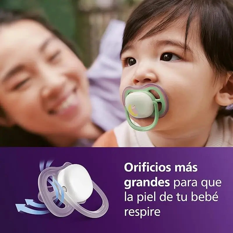 Chupetas de noite Philips Avent 2 ultra air 6-18m bebé menina