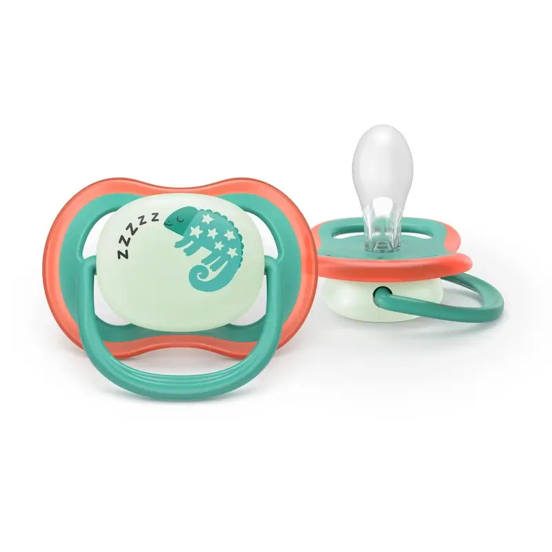 Philips Avent 2 chupetas ultra air nighttime 6-18m bebé menino