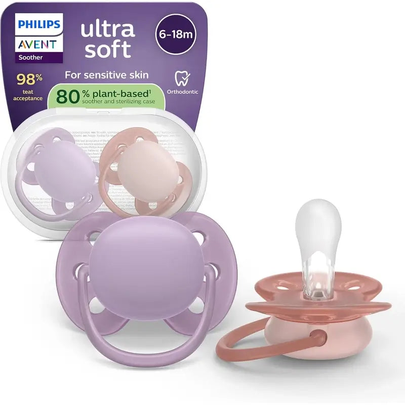 Chupetas Philips Avent 2 ultra macias 6-18m bebé menina