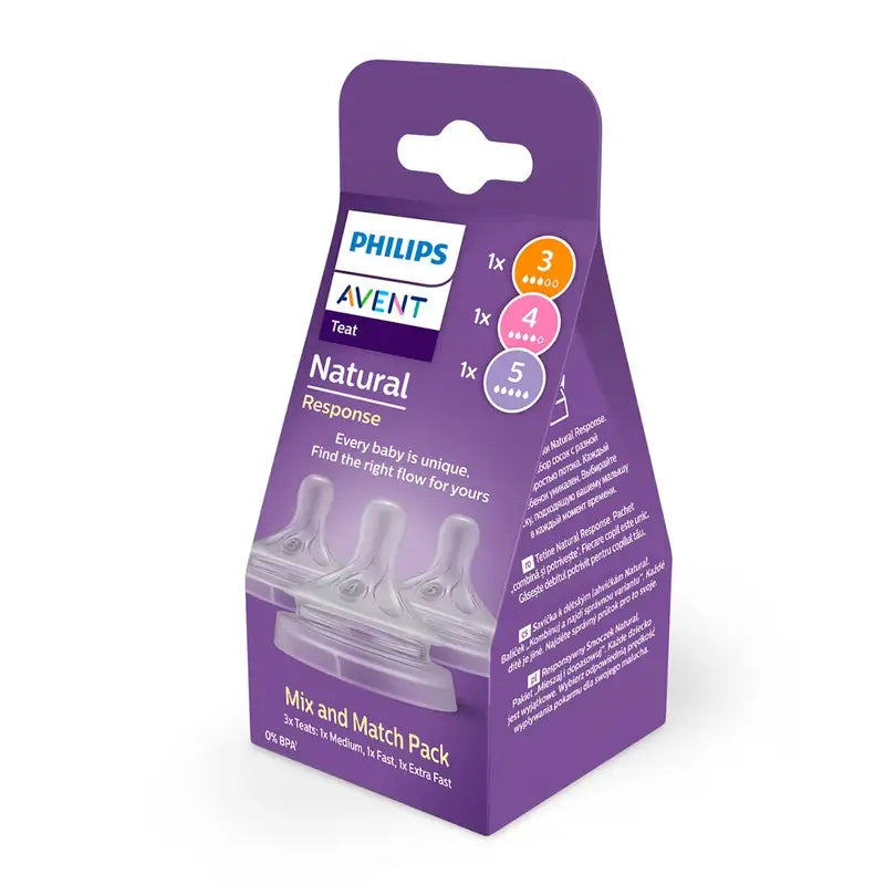 Philips Avent 3 embalagens de tetinas T3, T4, T5, fluxos diferentes