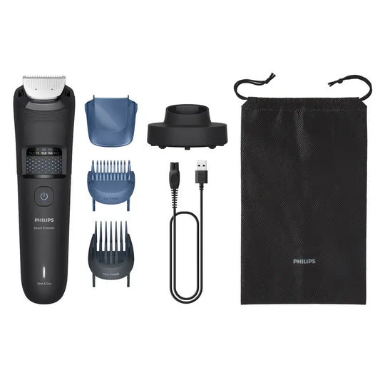 Aparador de barba Philips Série 5000 ,Perfil da barba com um aparador de barba Aparador de cabelo Coletor de cabelo