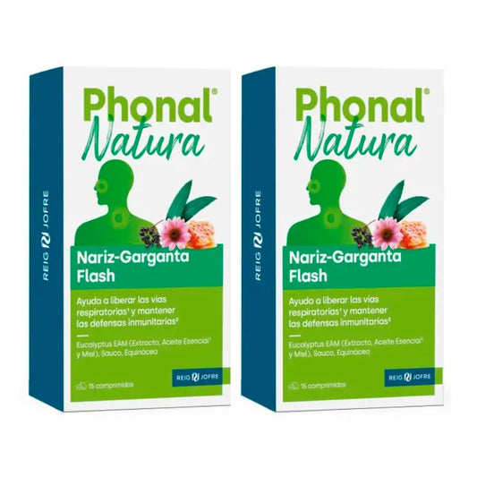 Phonal Natura Duplo Flash Nariz-Garganta, 2 x 15 comprimidos
