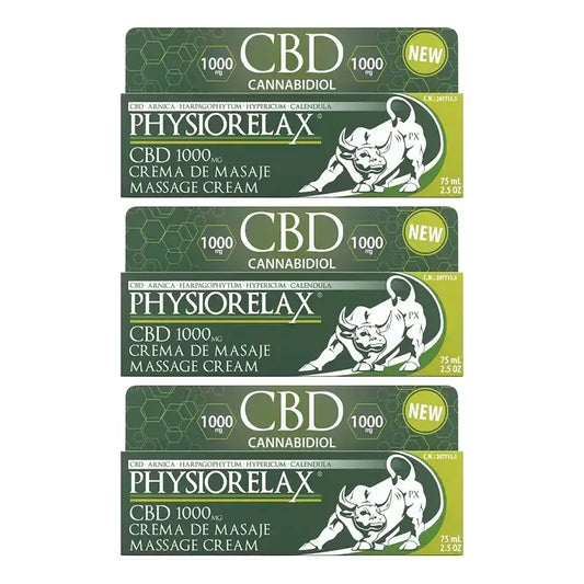 Physiorelax CBD Creme de Massagem, Embalagem 3 x 75 ml