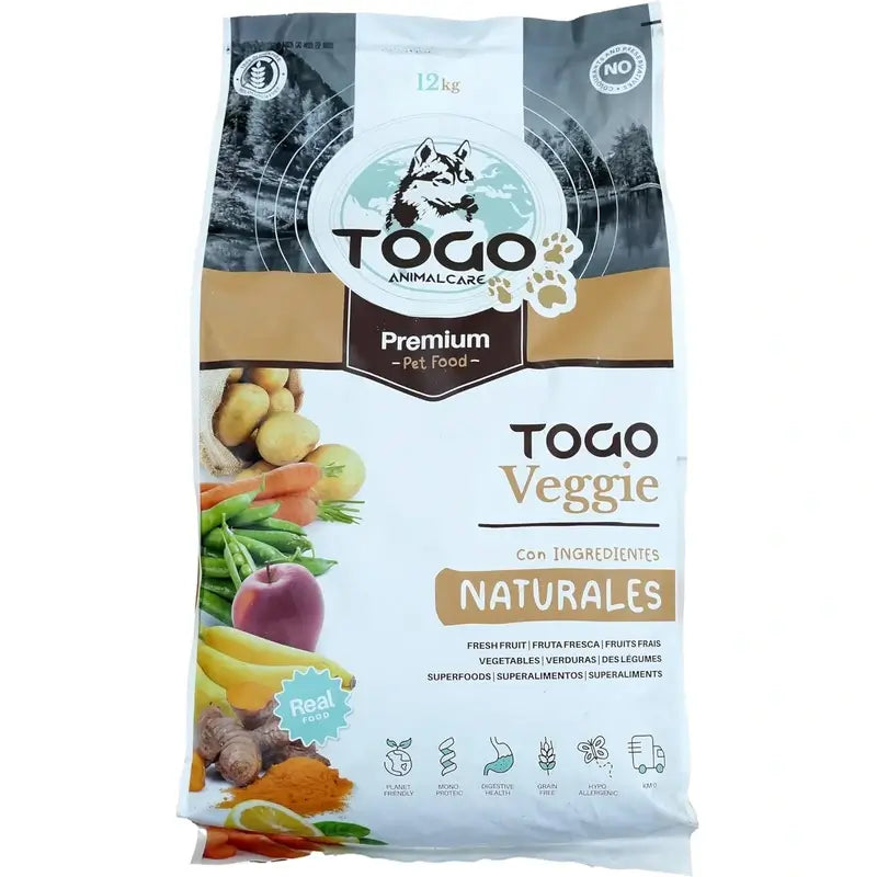 Togo Hypoallergenic Alimento Vegan para Cães Hipoalergénico, 12 kg