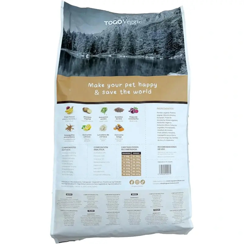 Togo Hypoallergenic Alimento Vegan para Cães Hipoalergénico, 4 kg