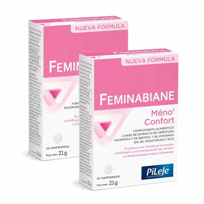 Pileje Feminabiane Meno Confort, embalagem com 2 x 30 comprimidos