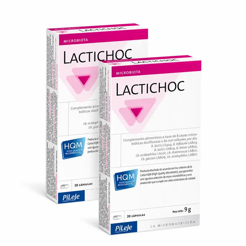 Pileje Lactichoc Embalagem de 2 x 20 cápsulas