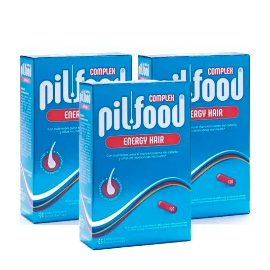 Pilfood Complex Nutrientes para Cabelo e Unhas, Embalagem 3 x 120 Comprimidos