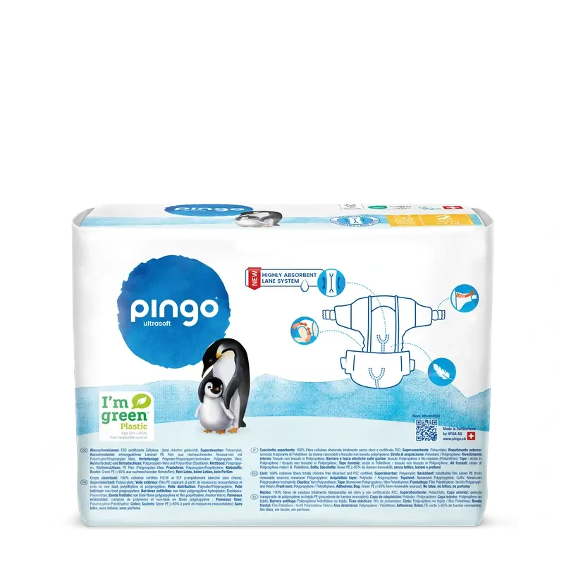 Fraldas Ecológicas Pingo Tamanho 2 (3-6 Kg), 42 unidades