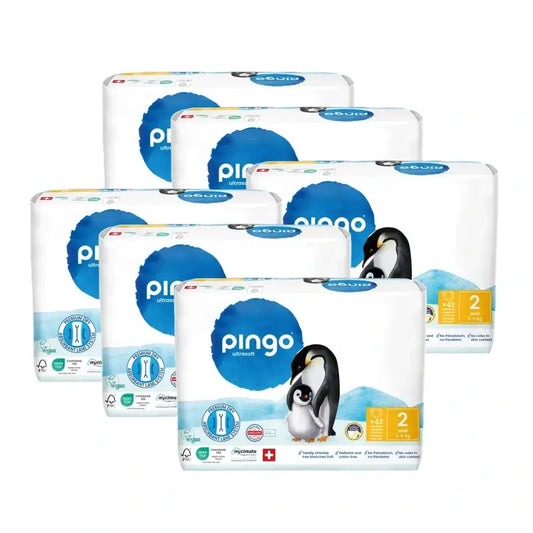 Fraldas Ecológicas Pingo Tamanho 2 (3-6 Kg), 6X42 unidades