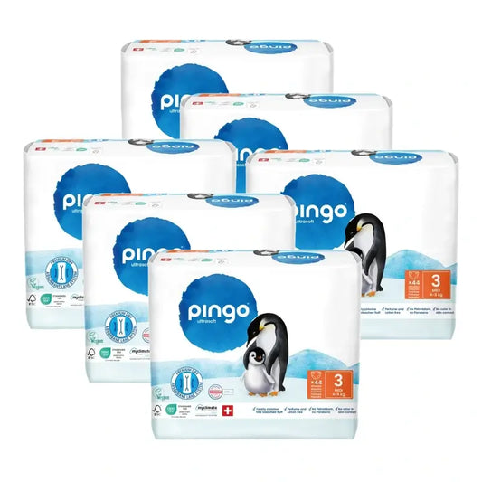 Fraldas Ecológicas Pingo Tamanho 3 (4-9 Kg), 6X44 unidades