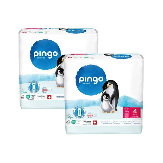 Fraldas Ecológicas Pingo Tamanho 4 (8-14 Kg), 2X40 unidades