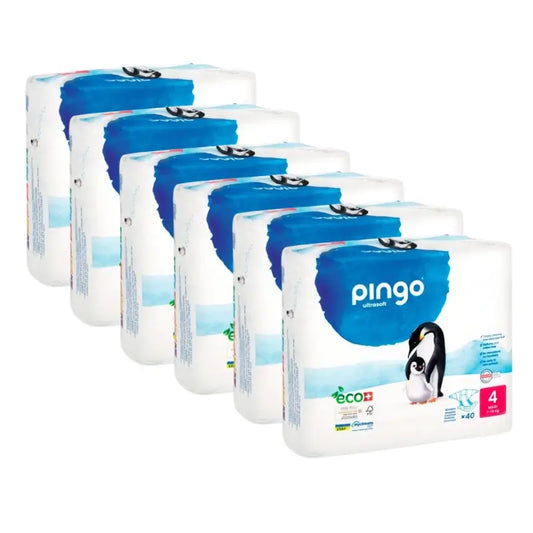 Fraldas Ecológicas Pingo Tamanho 4 Maxi (7-18 Kg), 6X40 unidades