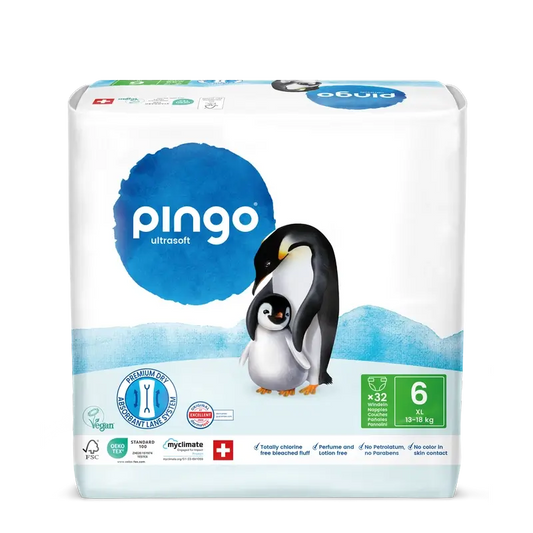 Fraldas Ecológicas Pingo Tamanho 6 (13-18 Kg), 32 unidades
