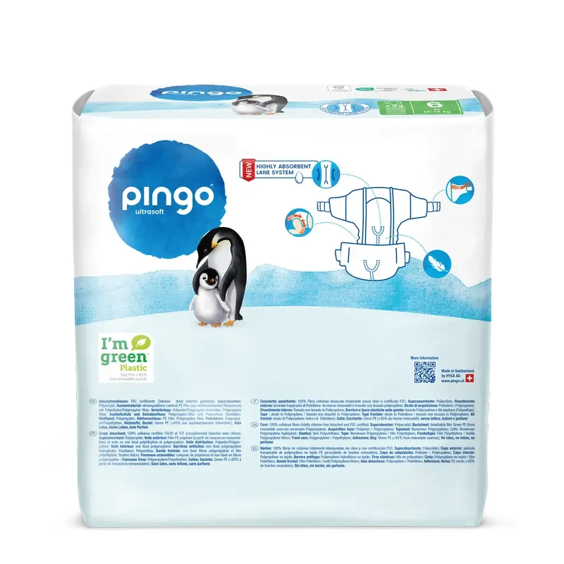 Fraldas Ecológicas Pingo Tamanho 6 (13-18 Kg), 32 unidades