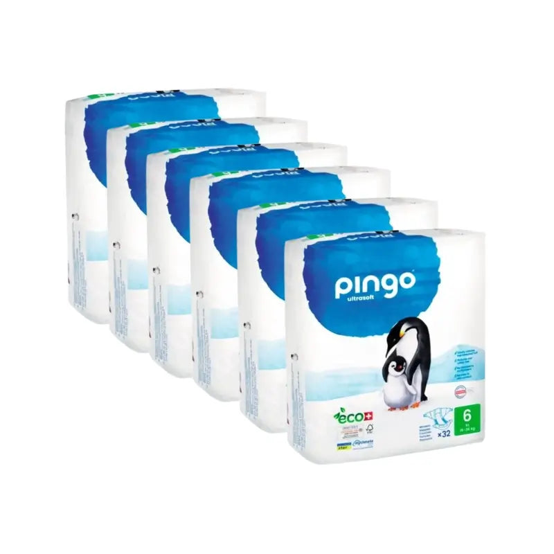 Fraldas Ecológicas Pingo Tamanho 6 Xl (15-30 Kg), 6X32Unidades