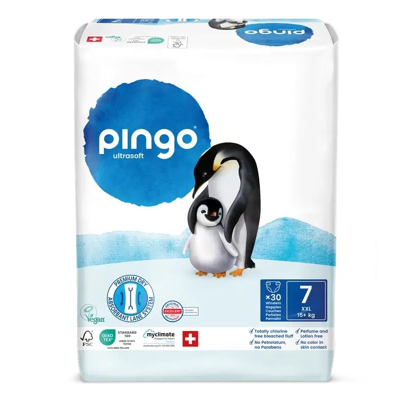 Fraldas Ecológicas Pingo Tamanho 7 (+15 Kg), 30 unidades
