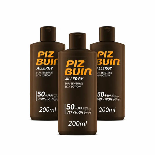 Piz Buin Allergy Creme Solar Corporal FPS 50, Embalagem de 3 x 200 ml