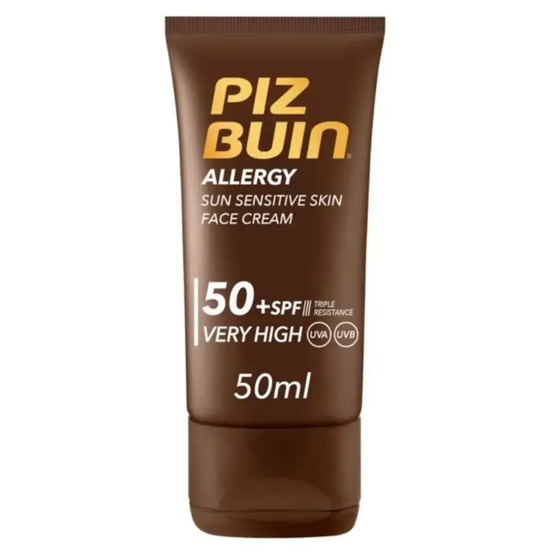 Piz Buin Protetor solar facial anti-alérgico SPF 50 Pele Sensível, 50 ml