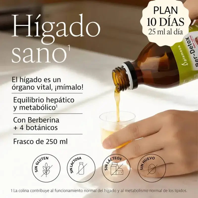 Plameca Ber-Detox Sabor a Morango, 250 Ml