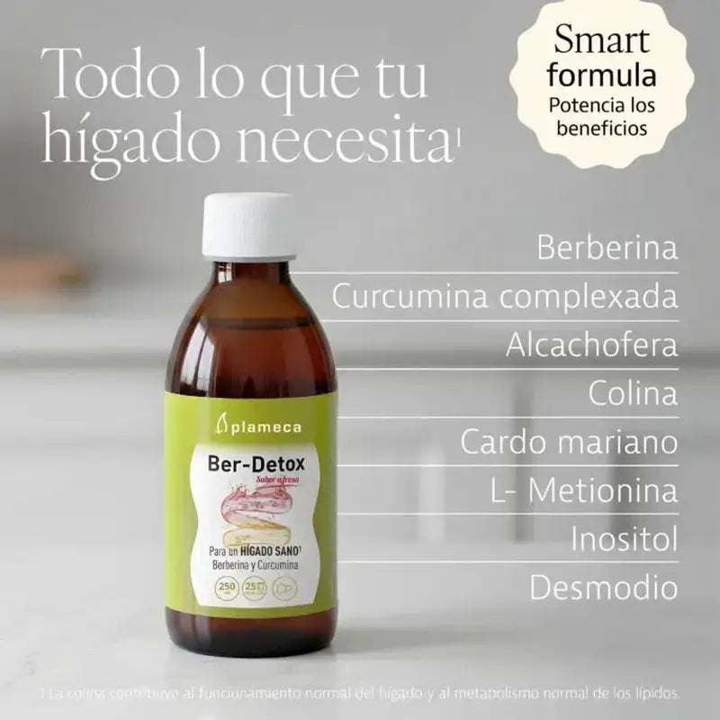 Plameca Ber-Detox Sabor a Morango, 250 Ml